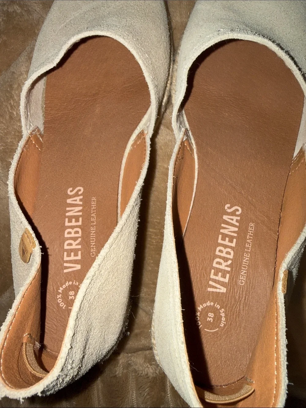 VERBENAS Tan Suede Espadrille Wedge for Women